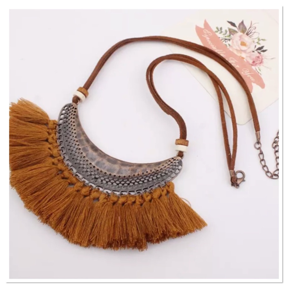 Coffee Tassel Necklace